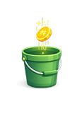 Bucket with coin